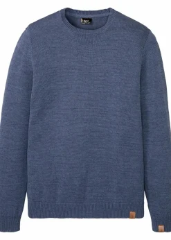 bonprix Pullover & Strickjacken|Basics|Pullover indigo/weiss meliert