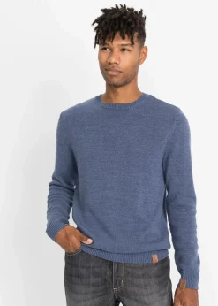 bonprix Pullover & Strickjacken|Basics|Pullover indigo/weiss meliert