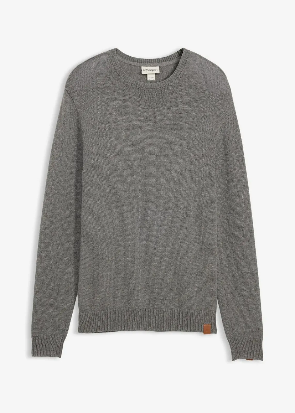 bonprix Große Größen|Basics|Pullover grau meliert