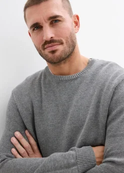 bonprix Große Größen|Basics|Pullover grau meliert