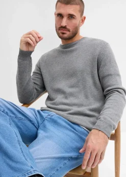 bonprix Große Größen|Basics|Pullover grau meliert