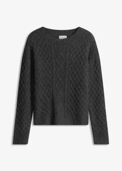 bonprix Bekleidung·Umstandsmode|Strickmode|Pullover anthrazit meliert