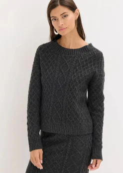 bonprix Bekleidung·Umstandsmode|Strickmode|Pullover anthrazit meliert