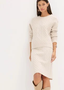 bonprix Bekleidung·Umstandsmode|Strickmode|Pullover beige meliert