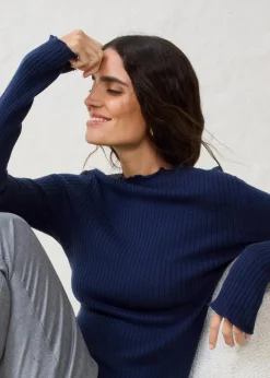 bonprix Bekleidung·Umstandsmode|Premium|Pullover aus superfeiner Merinowolle dunkelblau