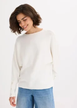 bonprix Strickmode|Pullover & Strickjacken|Pullover aus Viskose-Mix wollweiß