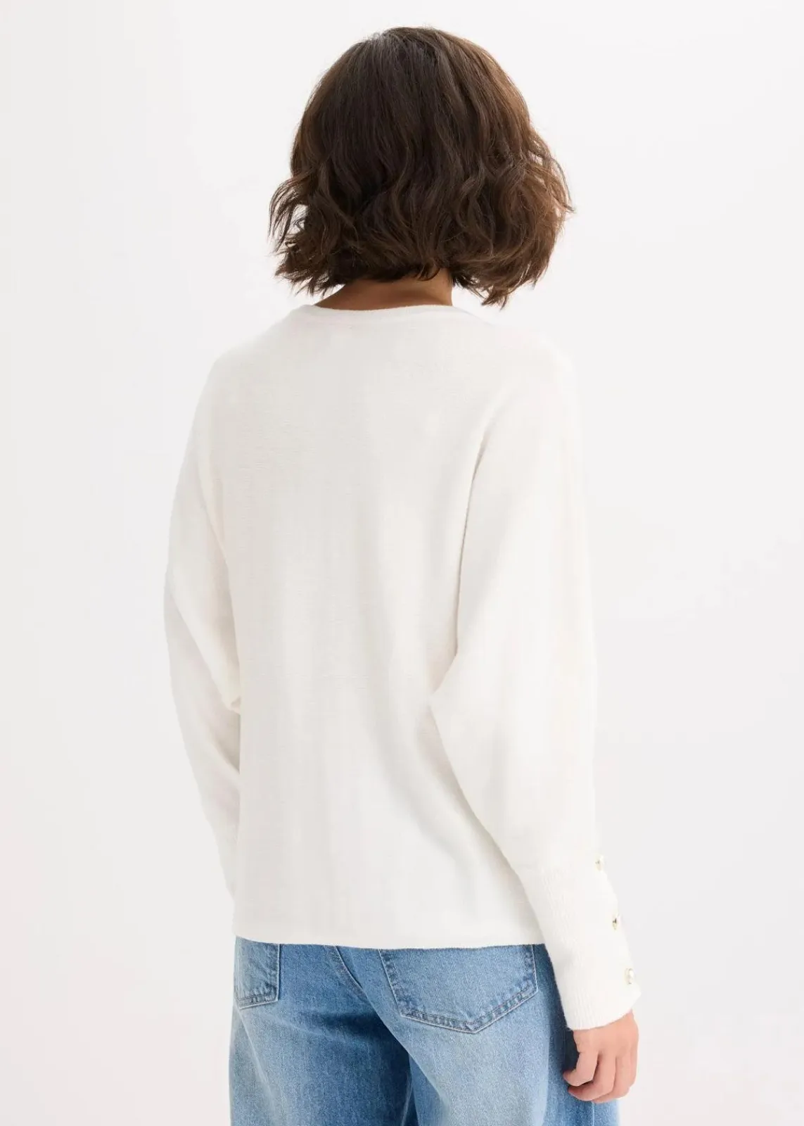 bonprix Strickmode|Pullover & Strickjacken|Pullover aus Viskose-Mix wollweiß