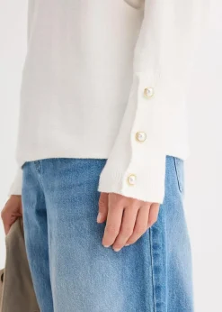 bonprix Strickmode|Pullover & Strickjacken|Pullover aus Viskose-Mix wollweiß