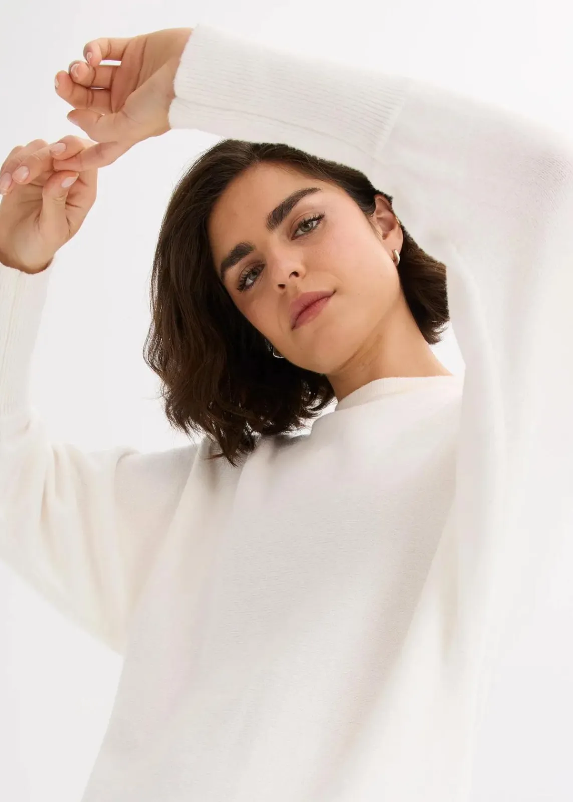 bonprix Strickmode|Pullover & Strickjacken|Pullover aus Viskose-Mix wollweiß