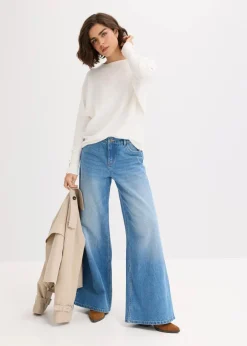 bonprix Strickmode|Pullover & Strickjacken|Pullover aus Viskose-Mix wollweiß