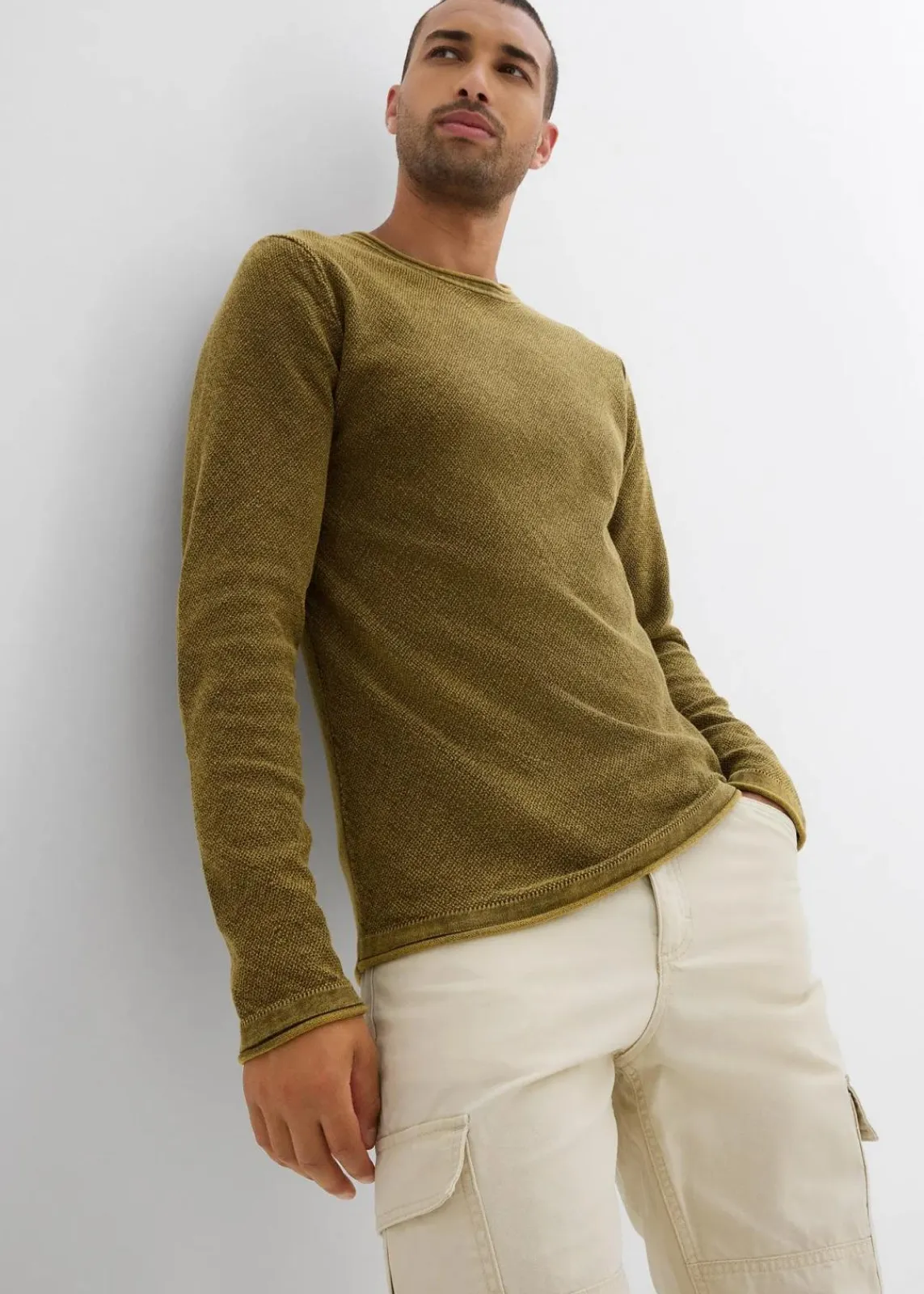 Pullover in gewaschener Optik, Slim Fit|bonprix