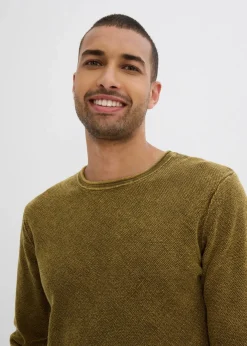 Pullover in gewaschener Optik, Slim Fit|bonprix