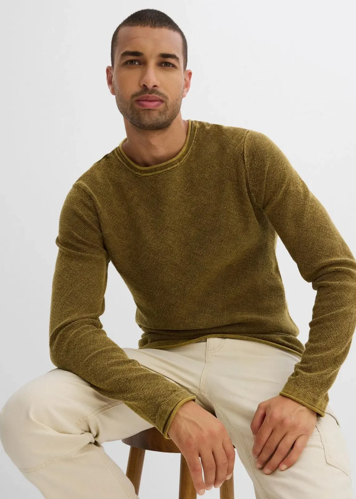 Pullover in gewaschener Optik, Slim Fit|bonprix