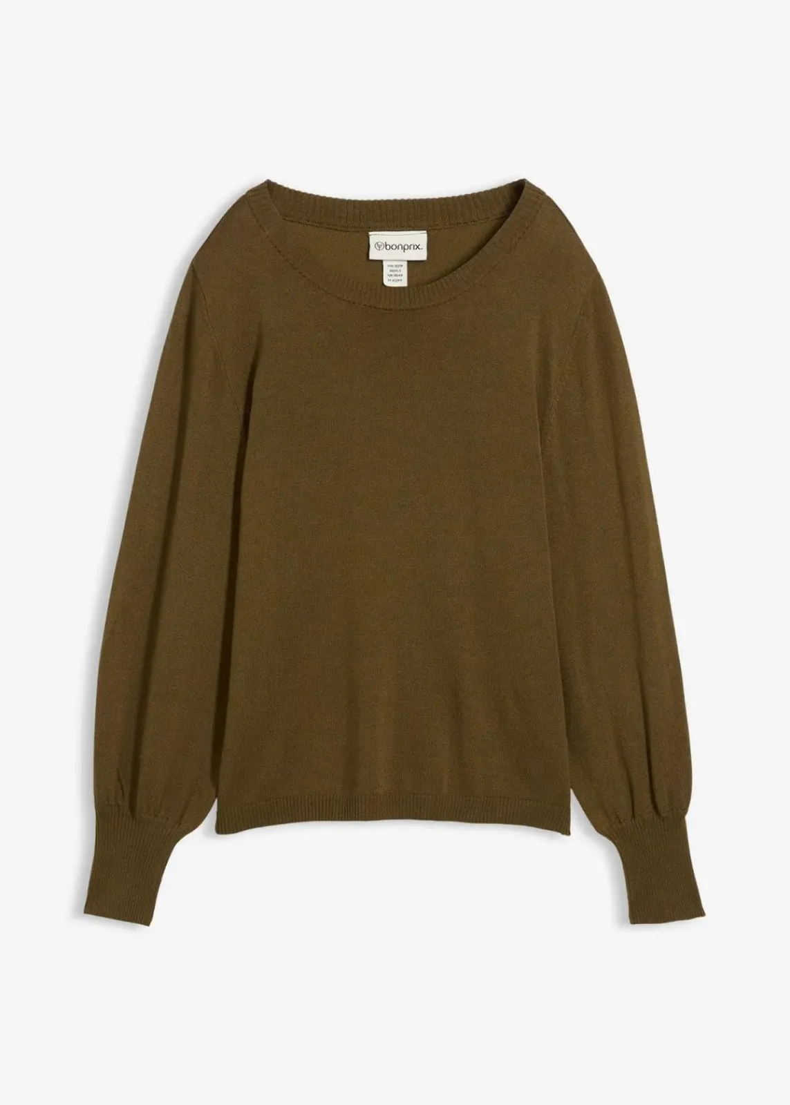 bonprix Strickmode|Pullover & Strickjacken|Pullover mit Ballon-Ärmel erdoliv