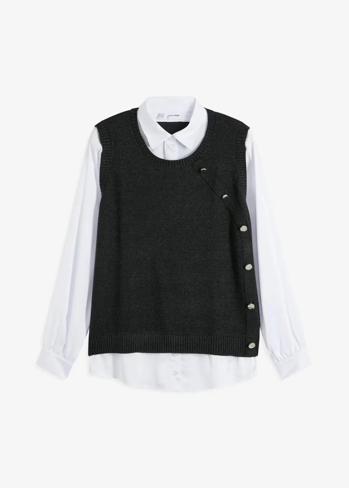 Pullover mit Blusen-Einsatz|bonprix Outlet