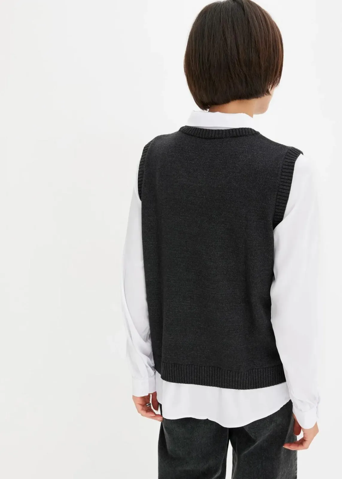 Pullover mit Blusen-Einsatz|bonprix Outlet