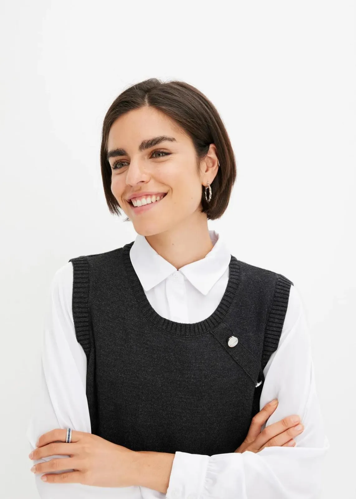 Pullover mit Blusen-Einsatz|bonprix Outlet