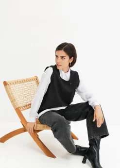 Pullover mit Blusen-Einsatz|bonprix Outlet