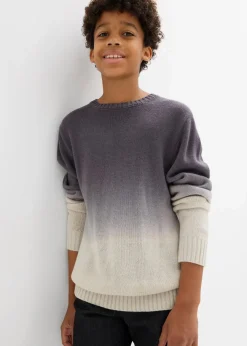 bonprix Jungen 9-16 Jahre·Sweat & Strick|Pullover mit Farbverlauf dunkelgrau/silber