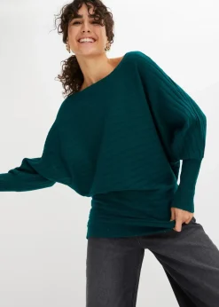 bonprix Bekleidung·Umstandsmode|Bekleidung·Jeans|Pullover mit Fledermausärmeln waldgrün