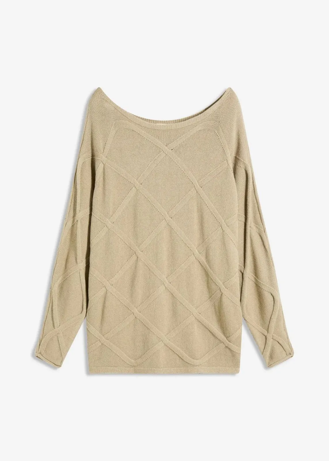 bonprix Bekleidung·Umstandsmode|Strickmode|Pullover mit horizonatalem Zopfmuster mattschilf