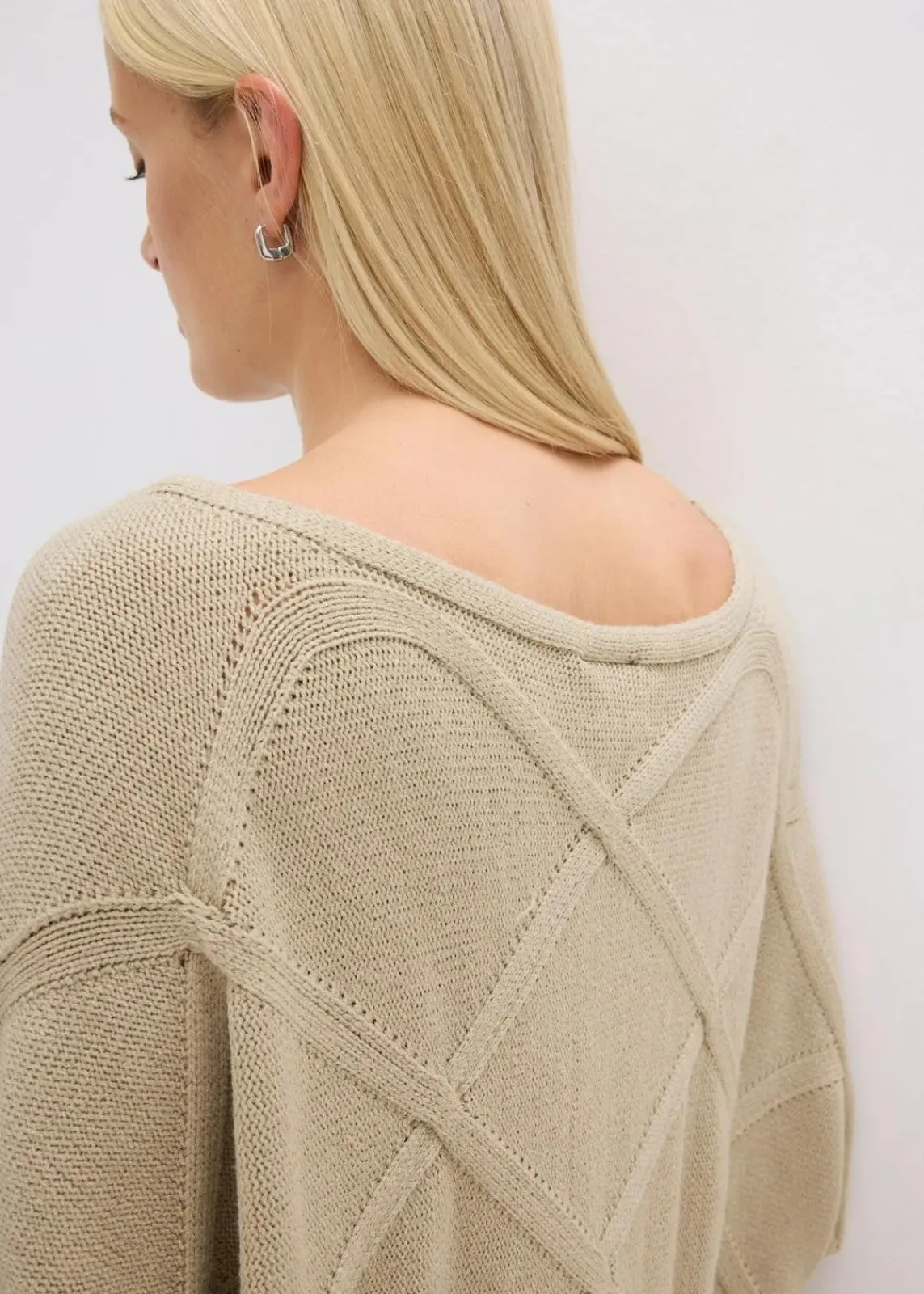 bonprix Bekleidung·Umstandsmode|Strickmode|Pullover mit horizonatalem Zopfmuster mattschilf