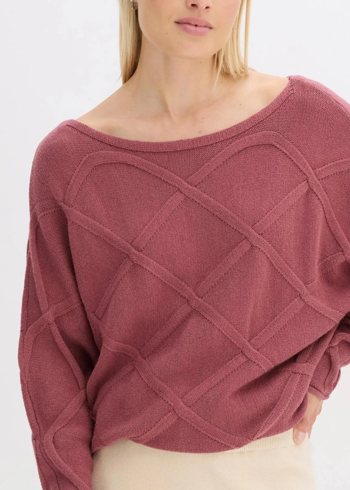Pullover mit horizonatalem Zopfmuster|bonprix Best