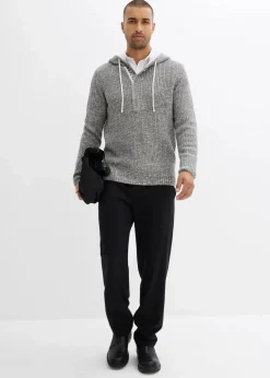bonprix Pullover & Strickjacken|Große Größen|Pullover mit Kapuze hellgrau meliert