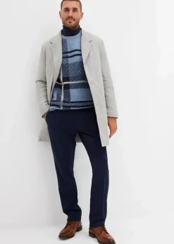 bonprix Große Größen|Pullover & Strickjacken|Pullover mit Karomuster beige/blau/dunkelblau kariert