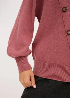 bonprix Strickmode|Pullover & Strickjacken|Pullover mit Knopfleiste softbeere