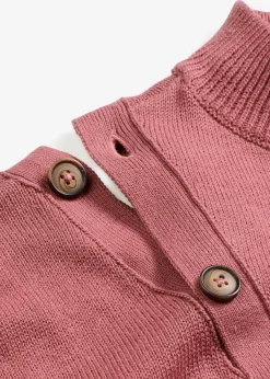 bonprix Strickmode|Pullover & Strickjacken|Pullover mit Knopfleiste softbeere