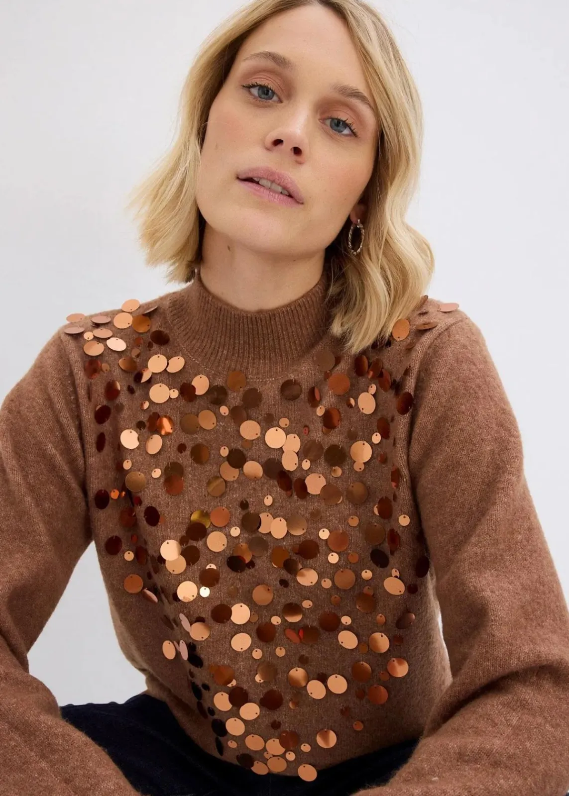 Pullover mit Pailetten|bonprix Outlet