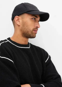 bonprix Große Größen|Pullover & Strickjacken|Pullover mit recycelter Baumwolle, Loose Fit schwarz/weiß