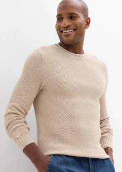 bonprix Große Größen|Pullover & Strickjacken|Pullover mit recycelter Baumwolle beige meliert