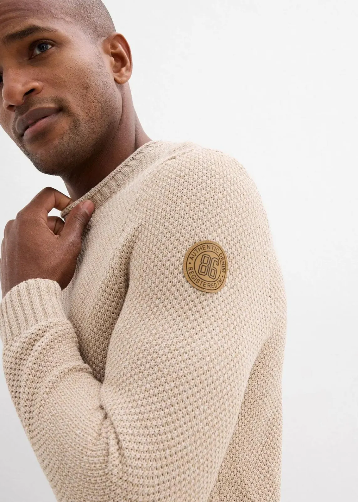 bonprix Große Größen|Pullover & Strickjacken|Pullover mit recycelter Baumwolle beige meliert