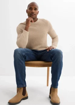 bonprix Große Größen|Pullover & Strickjacken|Pullover mit recycelter Baumwolle beige meliert