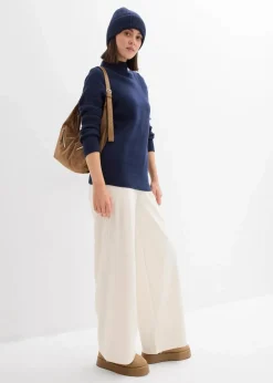 bonprix Bekleidung·Umstandsmode|Strickmode|Pullover mit Stehkragen dunkelblau