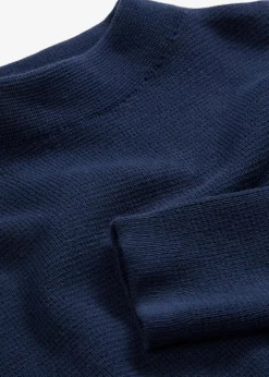 bonprix Bekleidung·Umstandsmode|Strickmode|Pullover mit Stehkragen dunkelblau