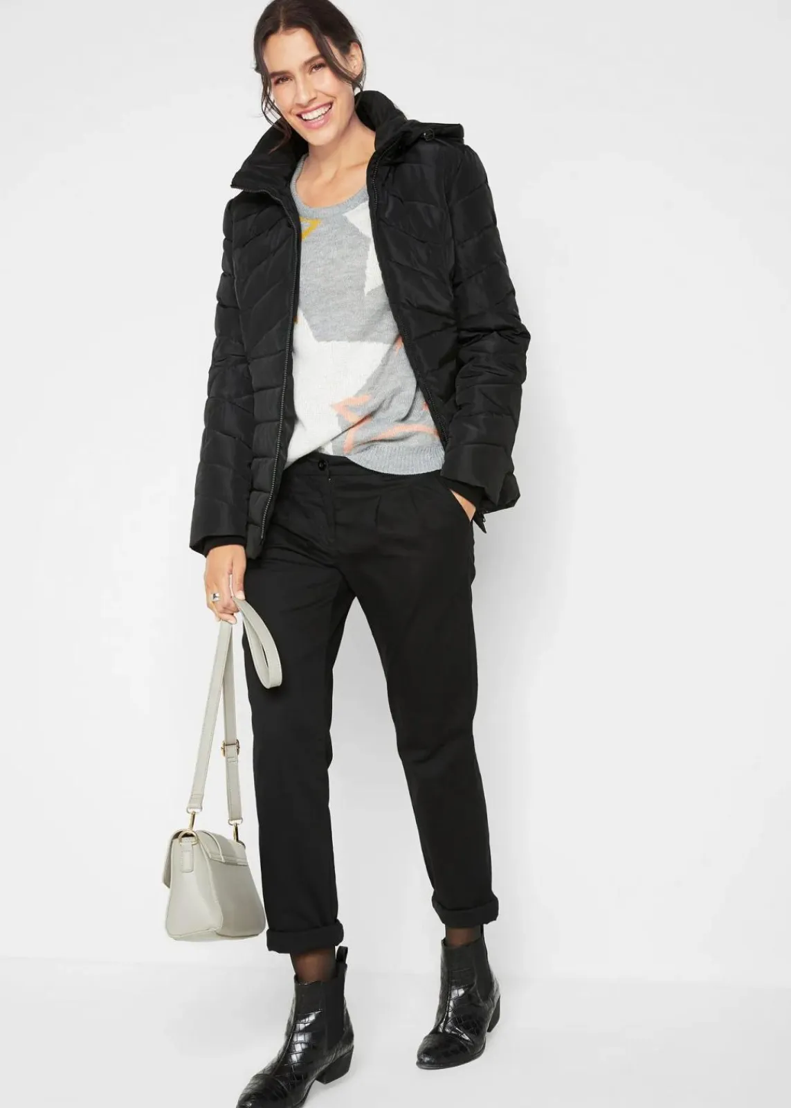 bonprix Bekleidung·Umstandsmode|Bekleidung·Jeans|Pullover mit Sternendruck hellgrau meliert bedruckt