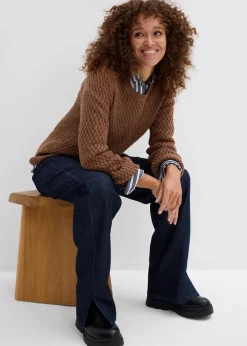 Pullover mit Strukturstrick aus Baumwollmix|bonprix Online