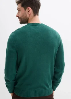 bonprix Große Größen|Pullover & Strickjacken|Pullover mit Weihnachtsmotiv tiefgrün
