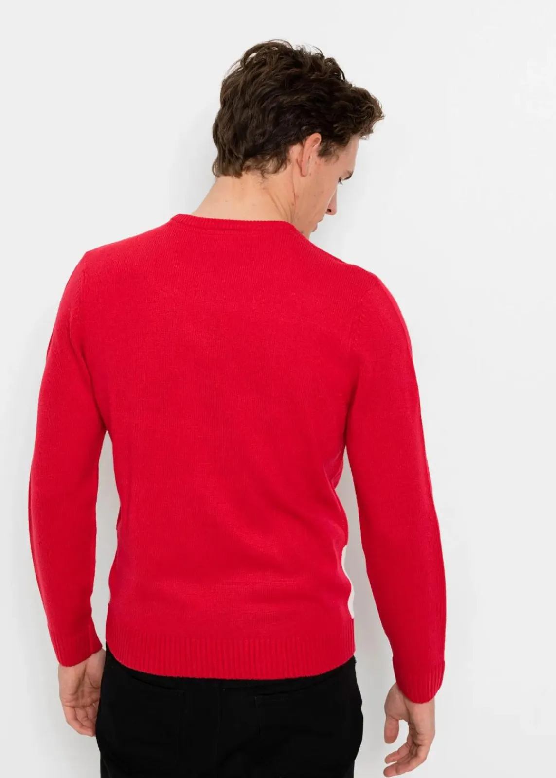 bonprix Pullover & Strickjacken|Große Größen|Pullover mit Weihnachtsmotiv rot