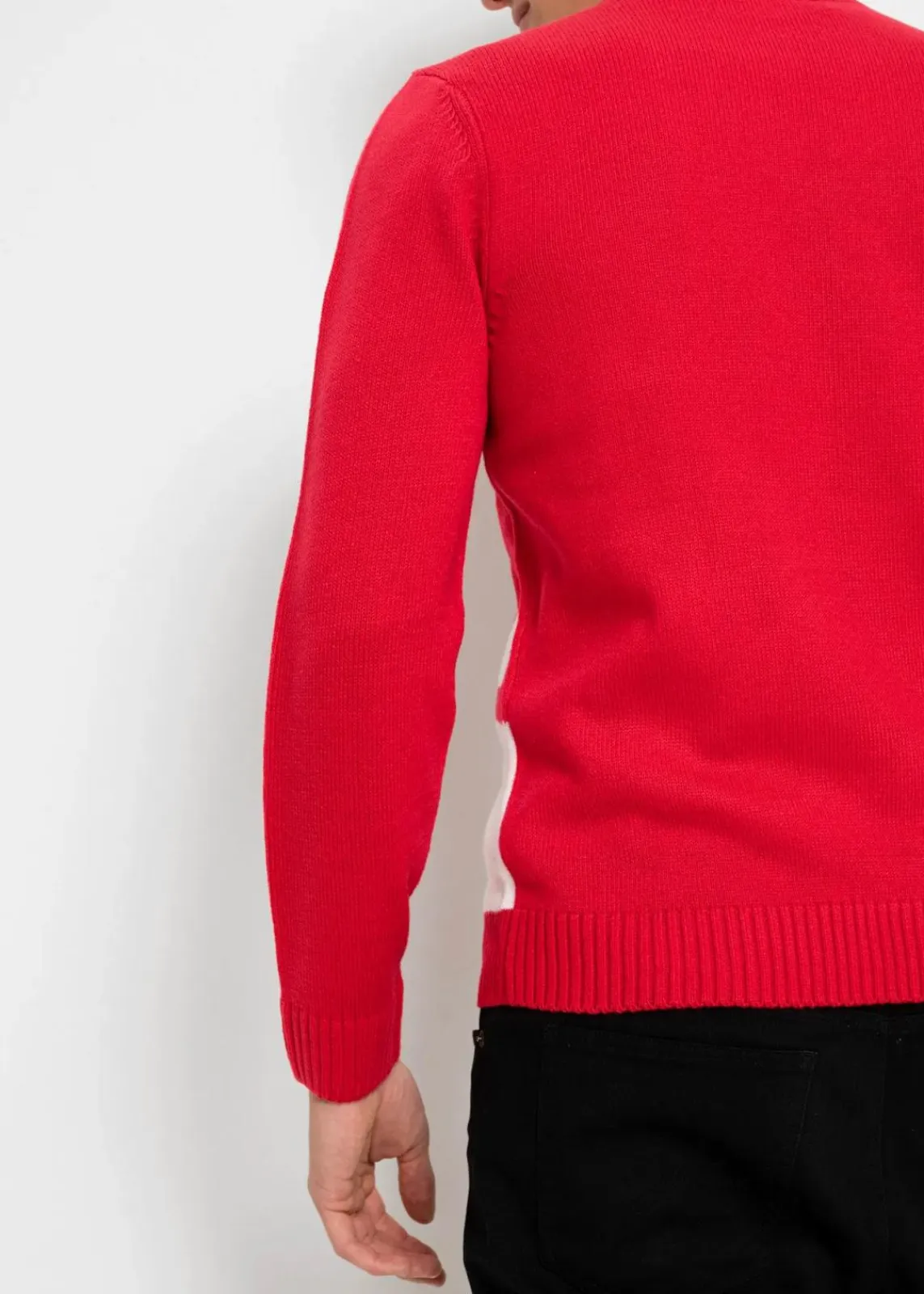 bonprix Pullover & Strickjacken|Große Größen|Pullover mit Weihnachtsmotiv rot