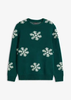Pullover mit Winter-Motiv und recycelter Baumwolle|bonprix Outlet