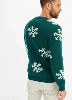Pullover mit Winter-Motiv und recycelter Baumwolle|bonprix Outlet