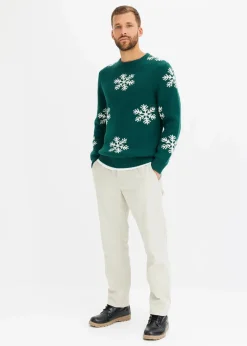 Pullover mit Winter-Motiv und recycelter Baumwolle|bonprix Outlet