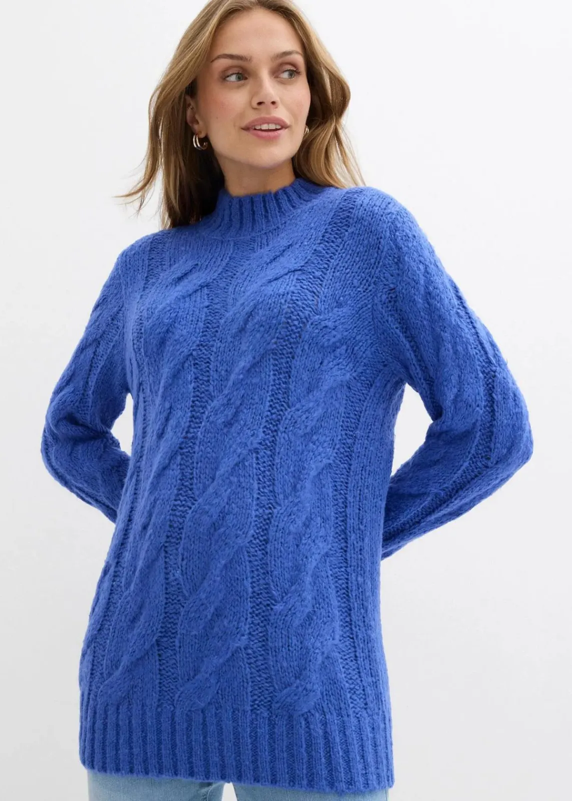 bonprix Bekleidung·Umstandsmode|Strickmode|Pullover mit Zopfmuster edelsteinblau