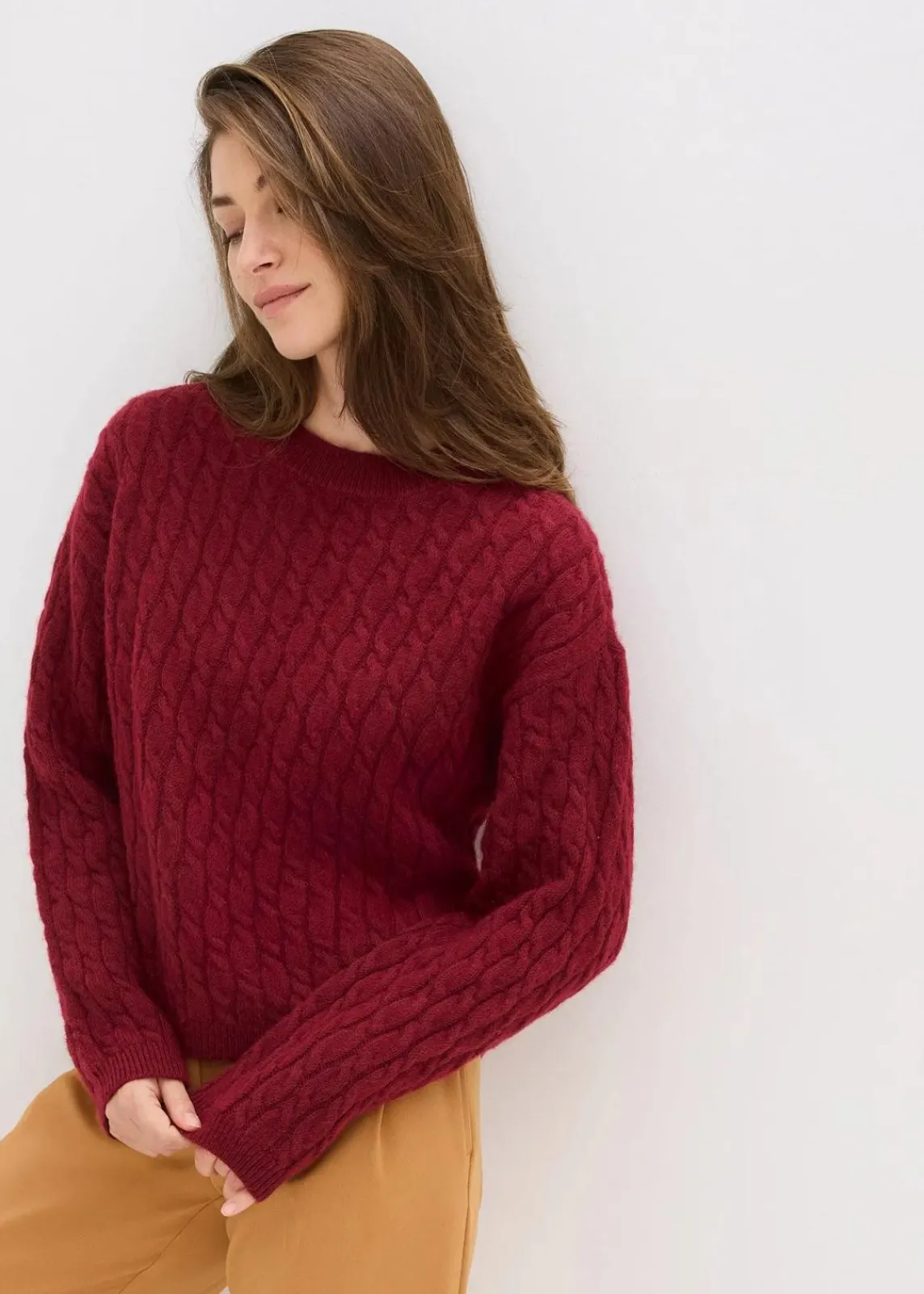 Pullover mit Zopfmuster|bonprix Outlet