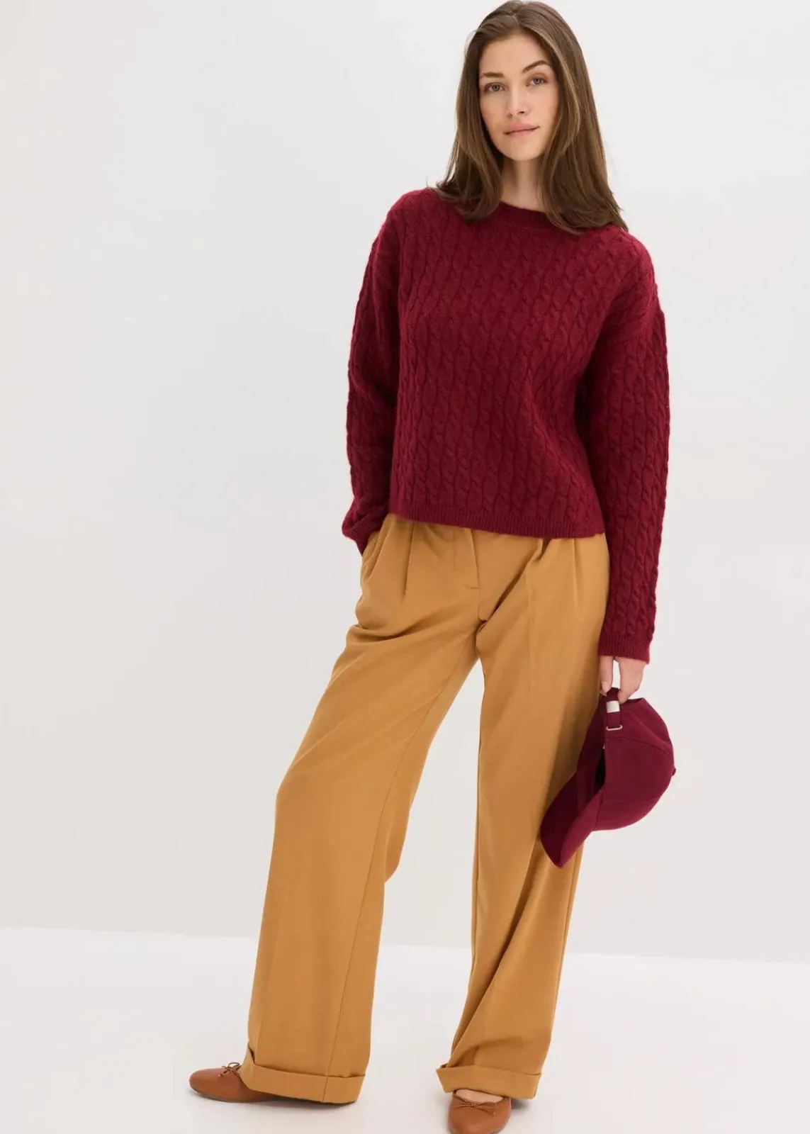 Pullover mit Zopfmuster|bonprix Outlet