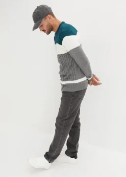 Pullover mit Zopfmuster und Baumwolle|bonprix Clearance